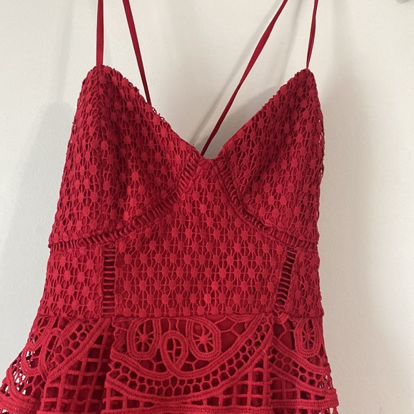 Lulu’s Real Life Dream Berry Red Lace Midi Dress - Picture 7 of 13